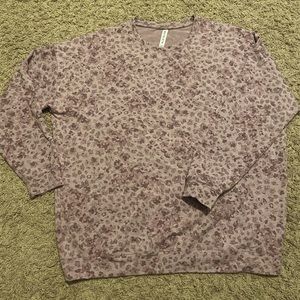 Athleta Studio to Street Print Sweatshirt, Flora Mauve Heather, size XL.